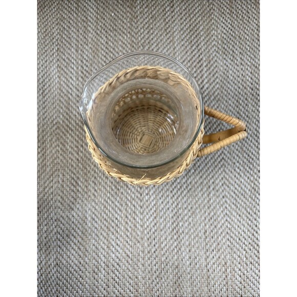 Vintage Wicker Set Picture And Glasses - Picture 6 of 8